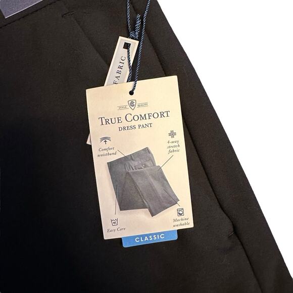 Mens Croft and Barrow True Comfort Flat Front Classic Fit 36x34 Black Stretch - Picture 6 of 13